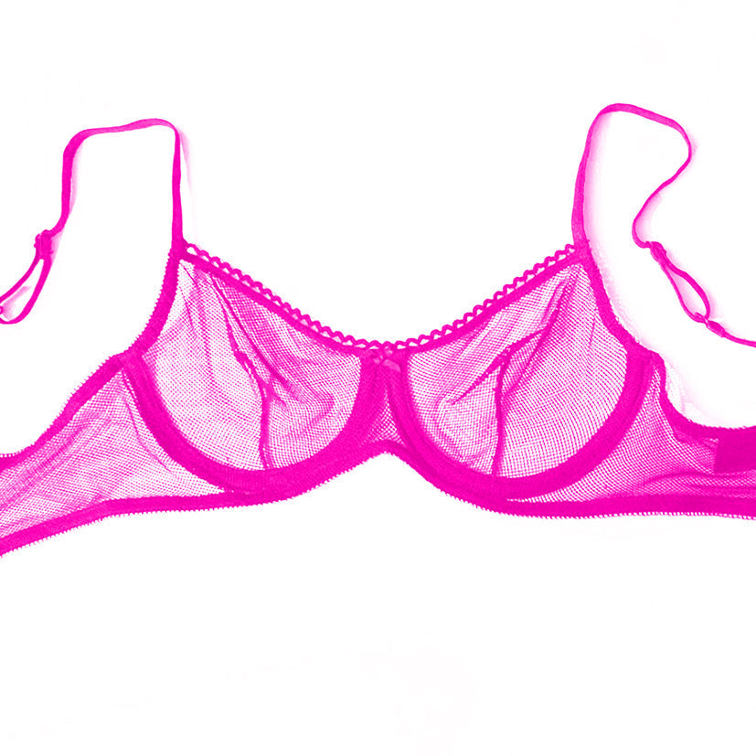 decorative fish net bra Fishnet Underwired 34C / Fluorescent Pink / 100% Nylon Fishnet Eagle Claw Telescopic Spin Cast Pack-It Rod VTG Extendable Steel Bristol Pair it with the Size:11 ft