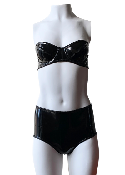 Faux Patent Leather High-Rise Brief