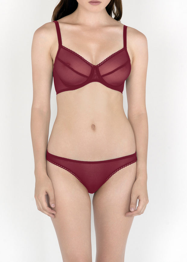 Sheer French Tulle Underwired Bra in Autumn Colors - DEBORAH MARQUIT