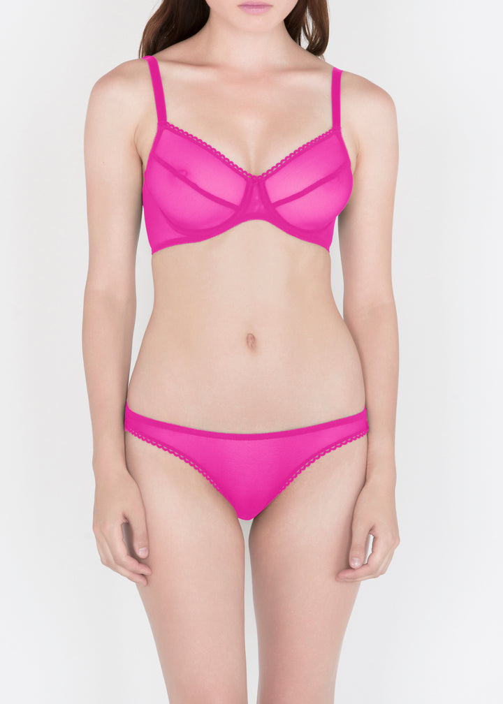 Sheer French Tulle Basic Underwired Bra In Custom Sizes