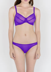 Sheer French Tulle Basic Underwired Bra in Fluorescent Colors