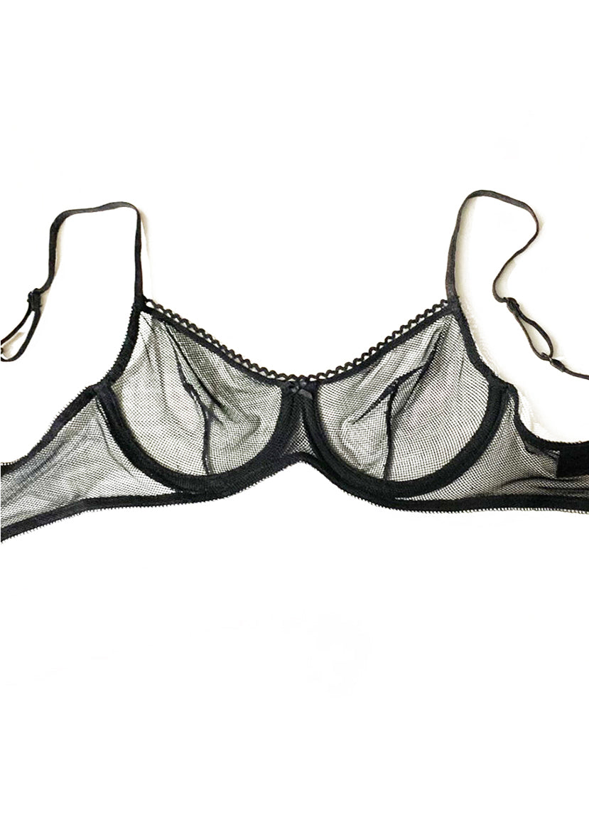 Reggiseno a balconcino a rete 