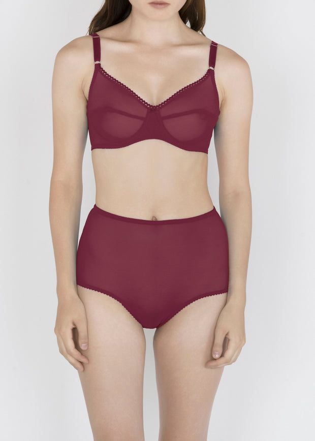 Sheer French Tulle High Waist Brief in Autumn Colors - Deborah Marquit