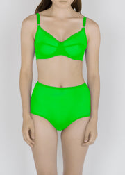 Sheer French Tulle High Waist Brief in Fluorescent Colors - DEBORAH MARQUIT