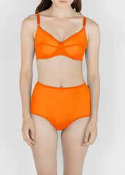 Sheer French Tulle High Waist Brief in Fluorescent Colors - DEBORAH MARQUIT