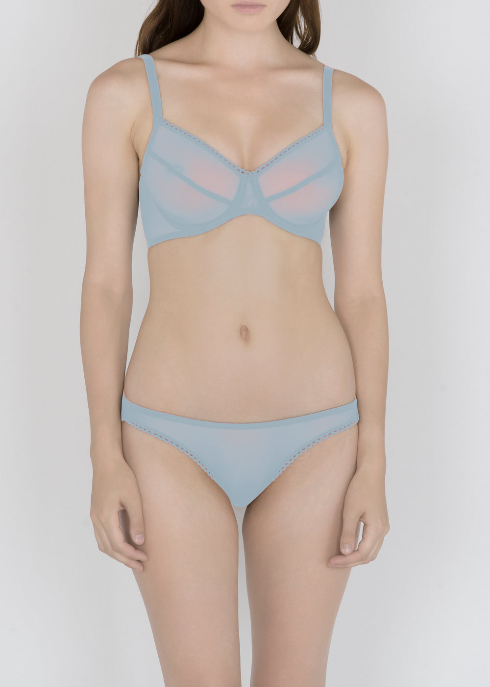 Sheer French Tulle Underwired Bra in Pastel Hues sizes D-DD - DEBORAH MARQUIT