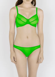 Sheer French Tulle Underwired Bra in Fluorescent Colors - DEBORAH MARQUIT