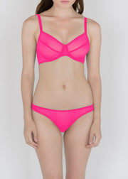 Sheer French Tulle Bikini Brief in Fluorescent Colors - DEBORAH MARQUIT