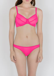 Sheer French Tulle Underwired Bra in Fluorescent Colors - DEBORAH MARQUIT