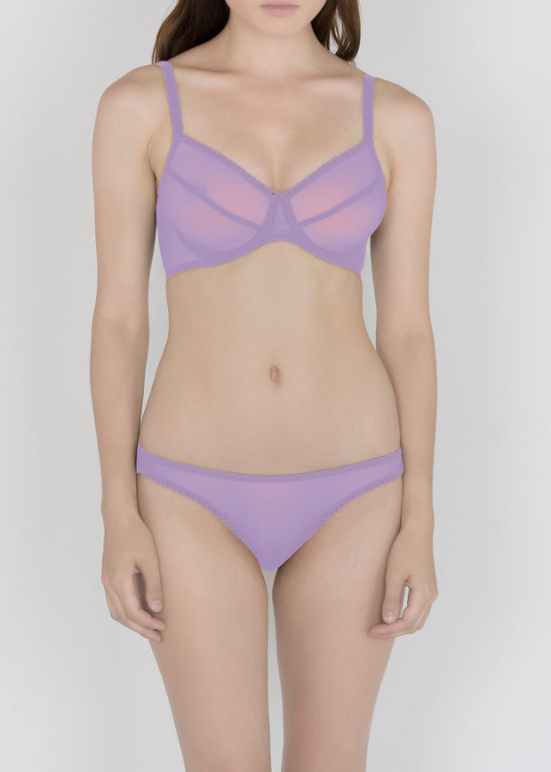 Sheer French Tulle Bikini Brief in Pastel Hues - DEBORAH MARQUIT