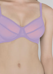 Sheer French Tulle Underwired Bra in Pastel Hues sizes D-DD - DEBORAH MARQUIT