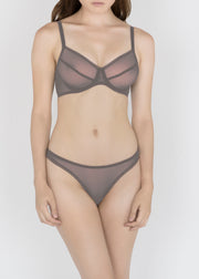 Sheer French Tulle Thong in Autumn Colors - DEBORAH MARQUIT