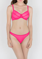 Sheer French Tulle Thong in Fluorescent Colors - DEBORAH MARQUIT