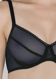 Sheer French Tulle Underwired Bra in Autumn Color - DEBORAH MARQUIT