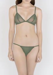 Sheer French Tulle Triangle Bra in Autumn Colors - DEBORAH MARQUIT