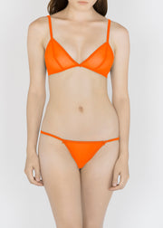 Sheer French Tulle Triangle Bra in Autumn Colors - DEBORAH MARQUIT