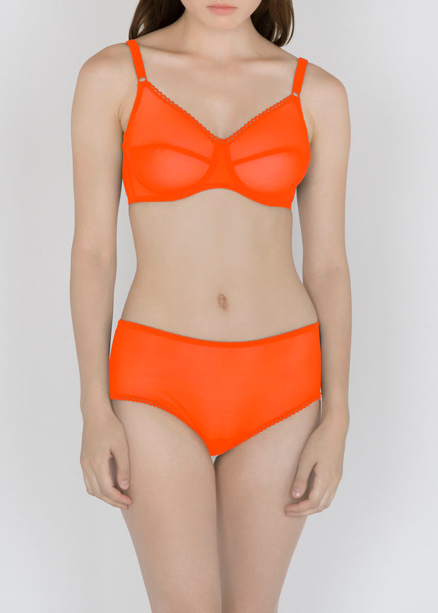 Sheer French Tulle Full Brief in Fluorescent Colors - DEBORAH MARQUIT