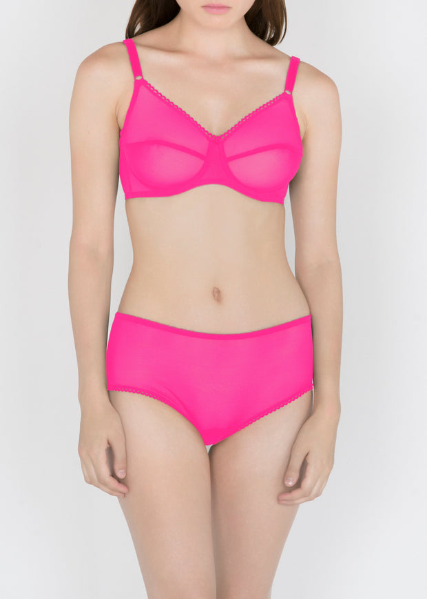 Sheer French Tulle 50s Bra in Fluorescent Colors in sizes D-DD