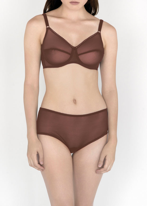 Sheer French Tulle 50s Bra in Neutrals & Skin Tones Sizes D-DD